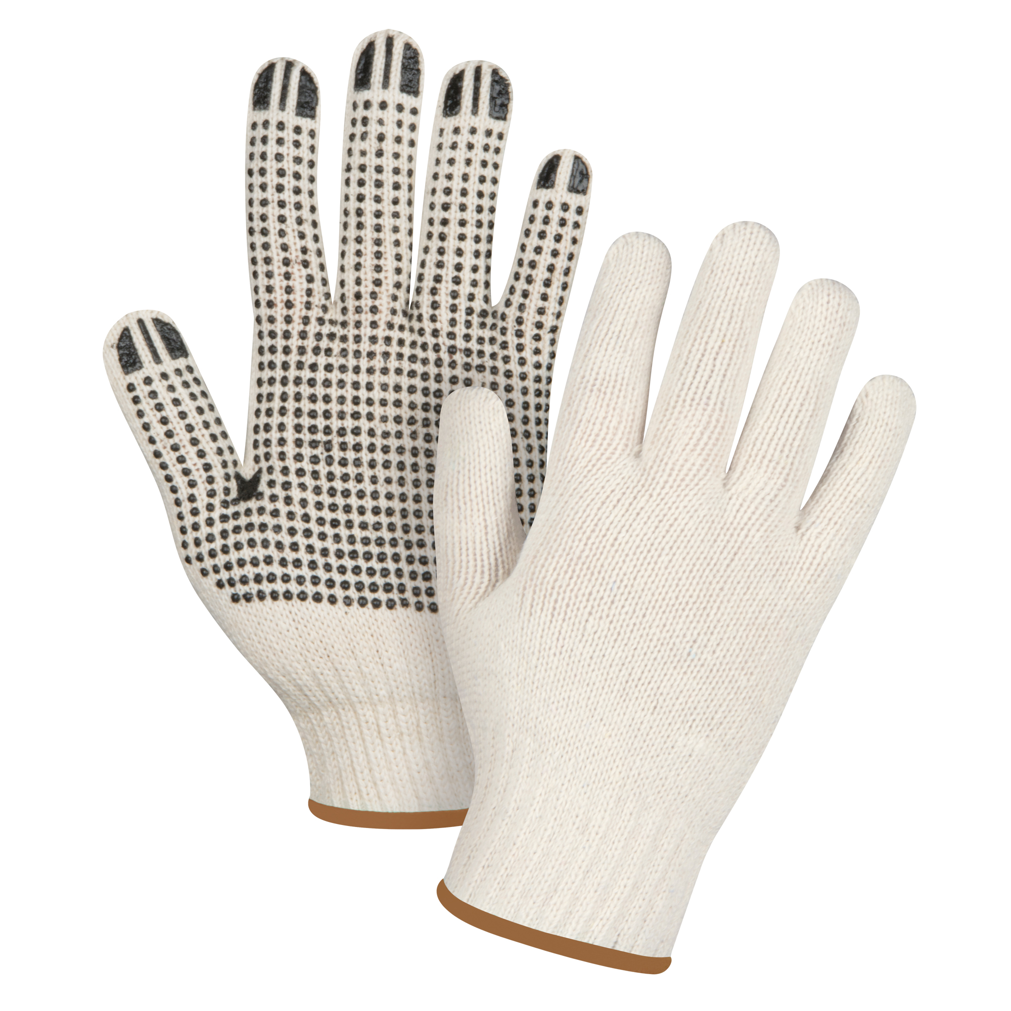 7 Gauge Heavyweight Poly/Cotton Dotted Knit Gloves, Large