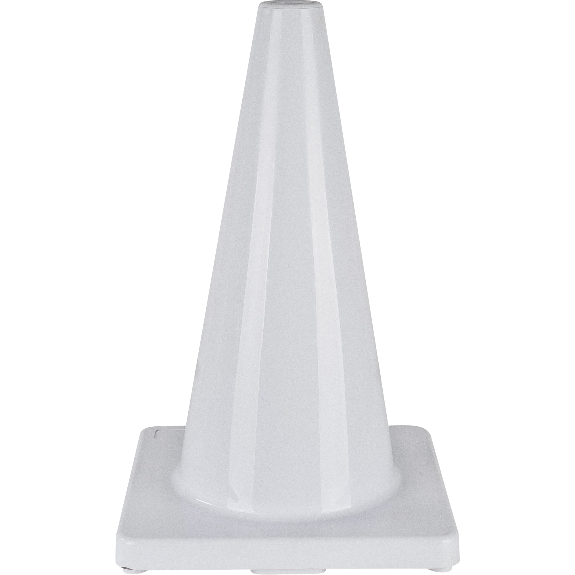 18" White PVC Traffic Cone - Flexible & Durable