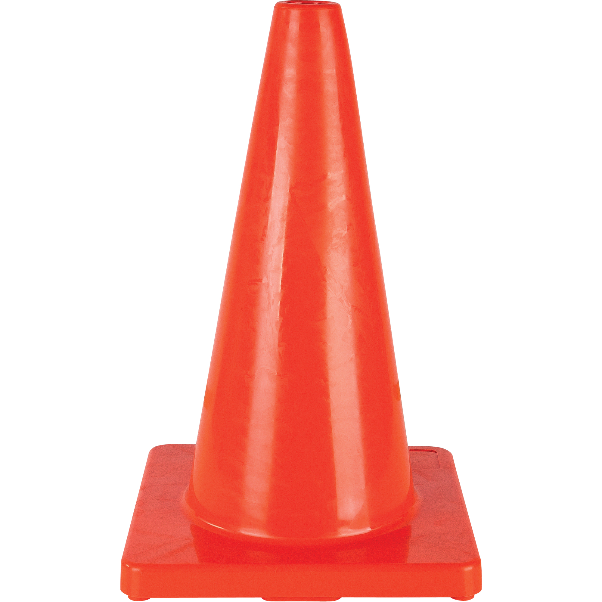 Cône de signalisation en PVC orange de 18 pouces, haute visibilité