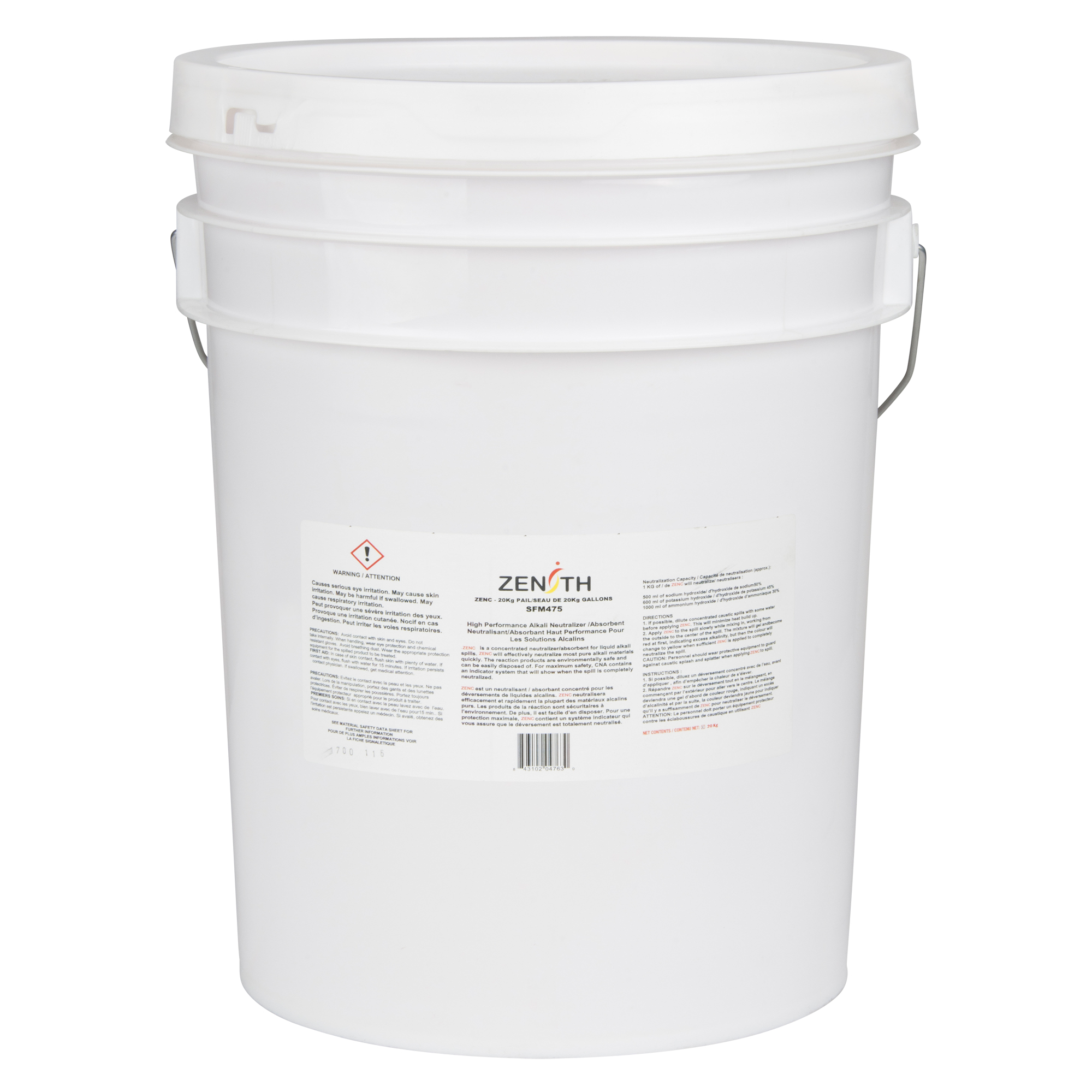 Caustic Spill Neutralizer Sorbent, Dry Granular, 20 kg