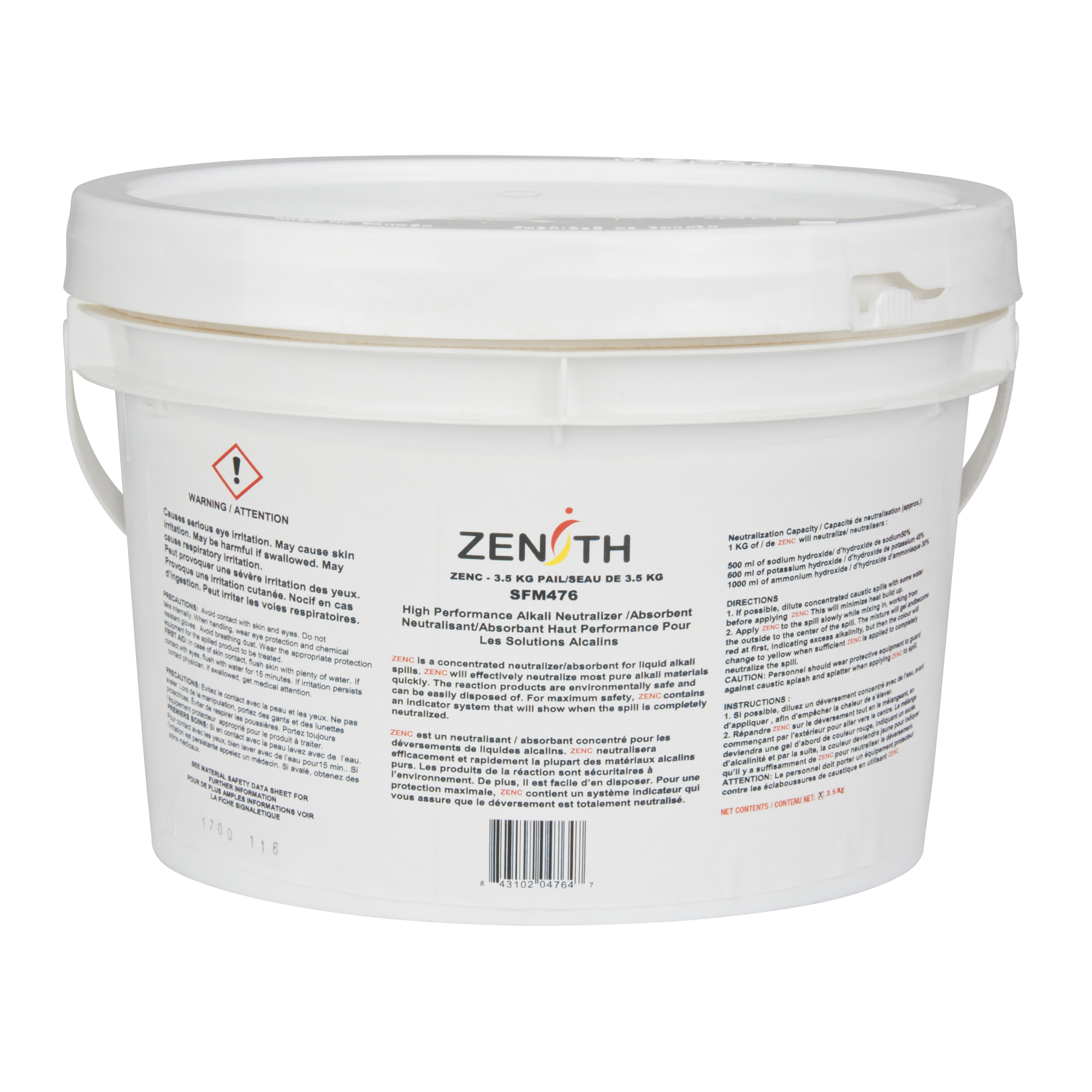 Caustic Base Sorbent Neutralizer, Dry, 3.5 kg