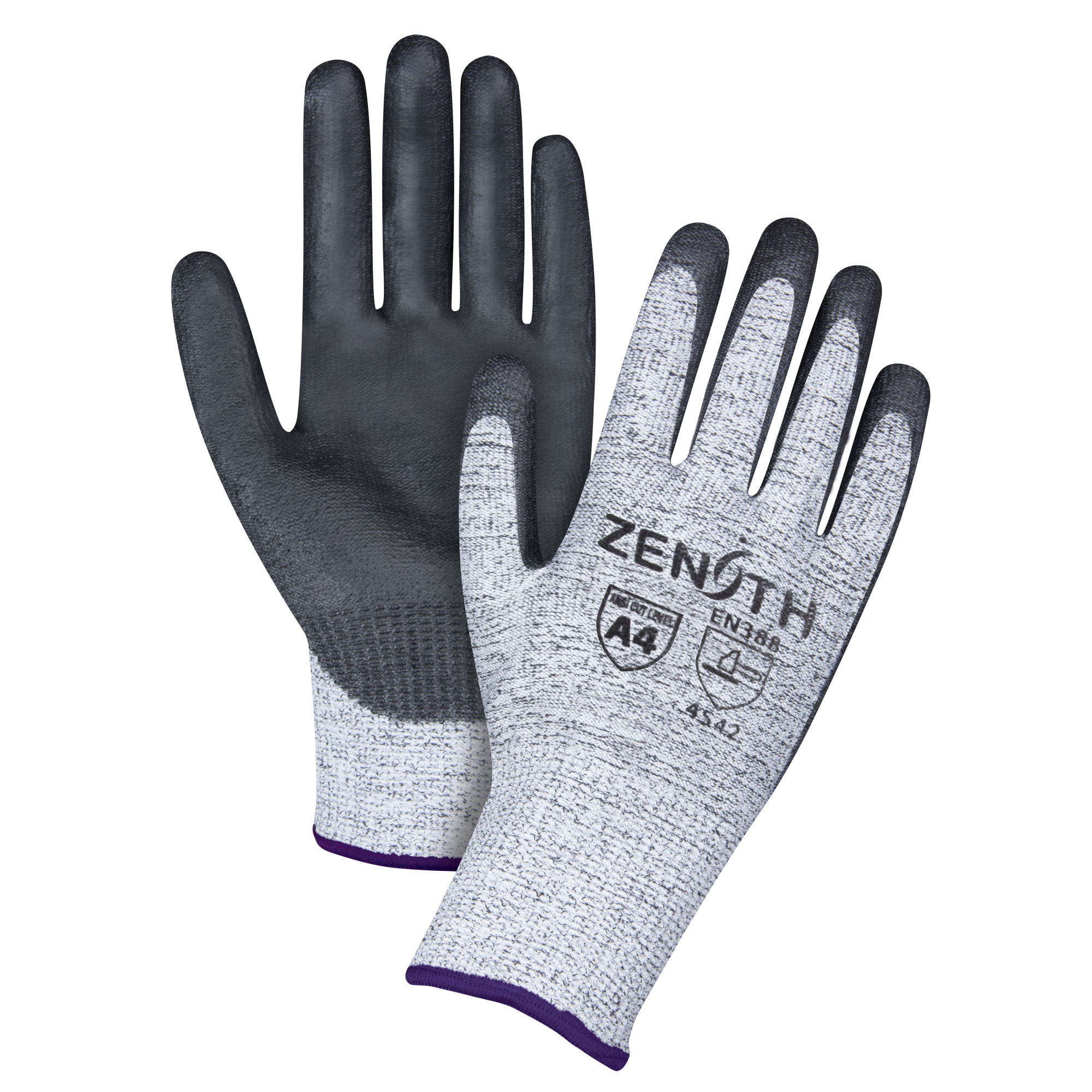 13 Gauge HPPE Cut-Resistant Gloves, PU Coated, ANSI A4