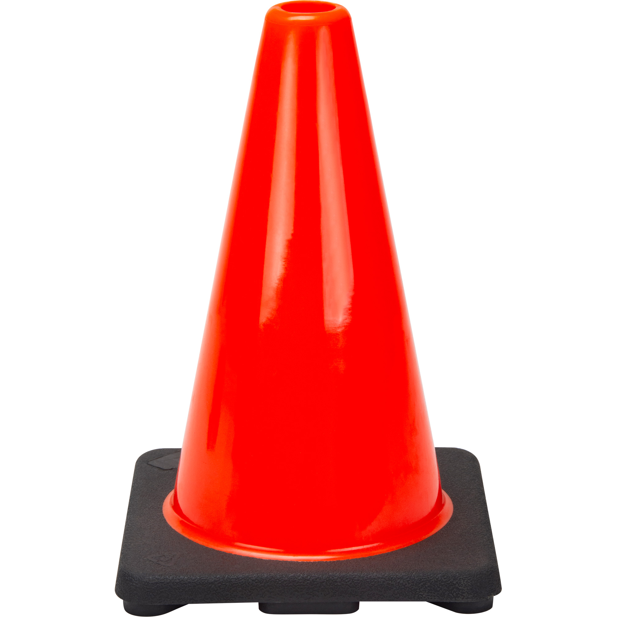12" Orange PVC Premium Traffic Cone, High Visibility