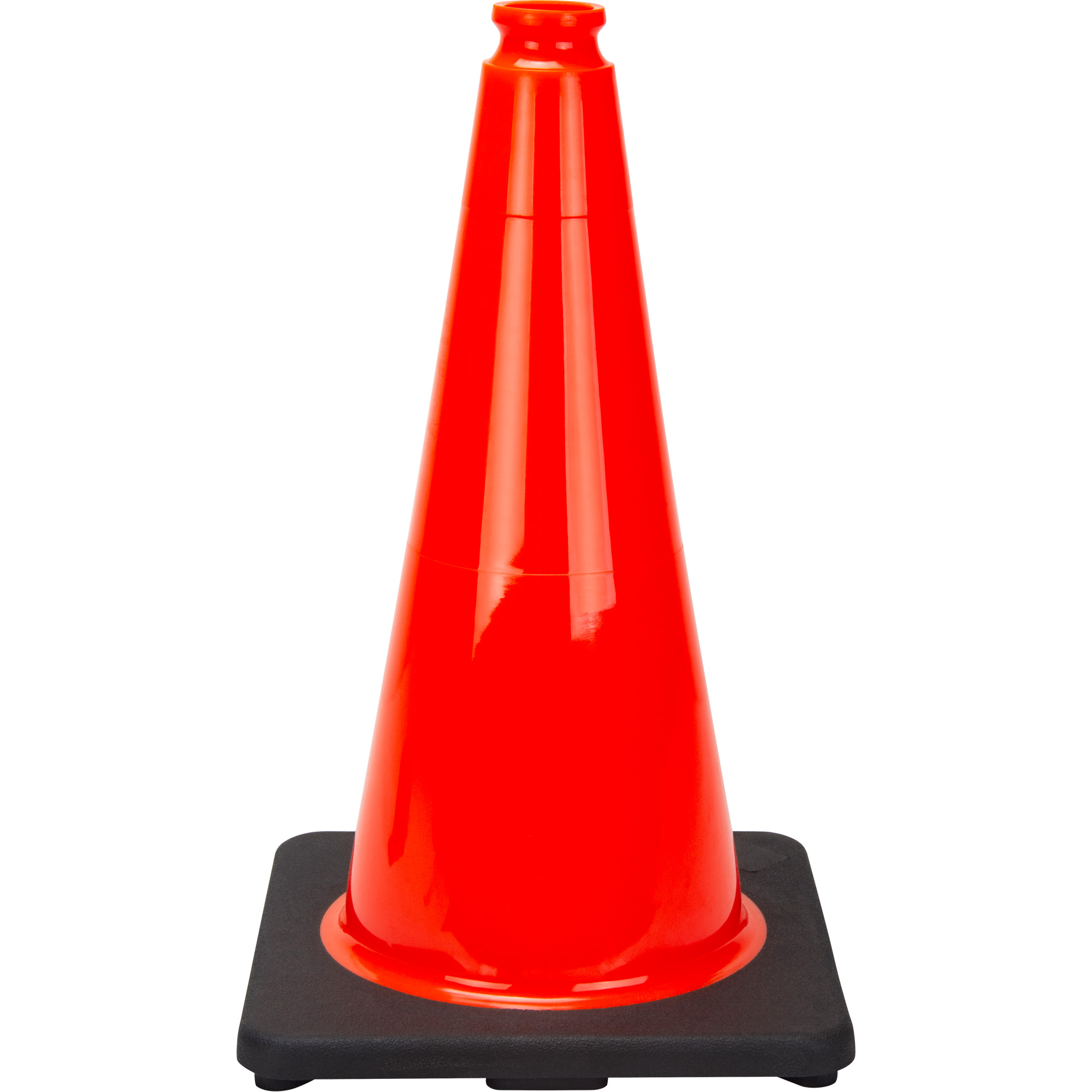 18" Premium Orange PVC Traffic Cone, High Visibility