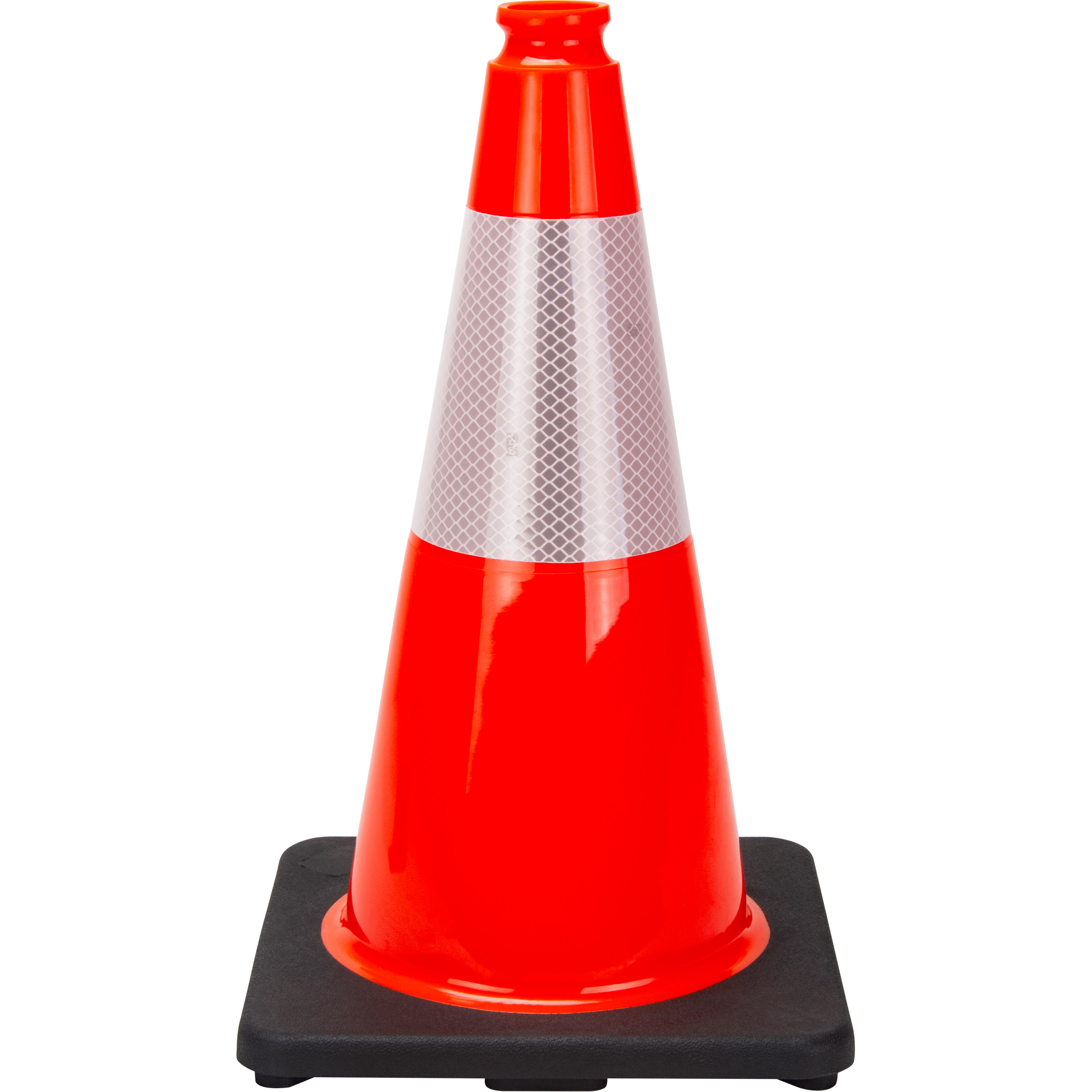 18" Orange PVC Traffic Cone with 6" Reflective Collar