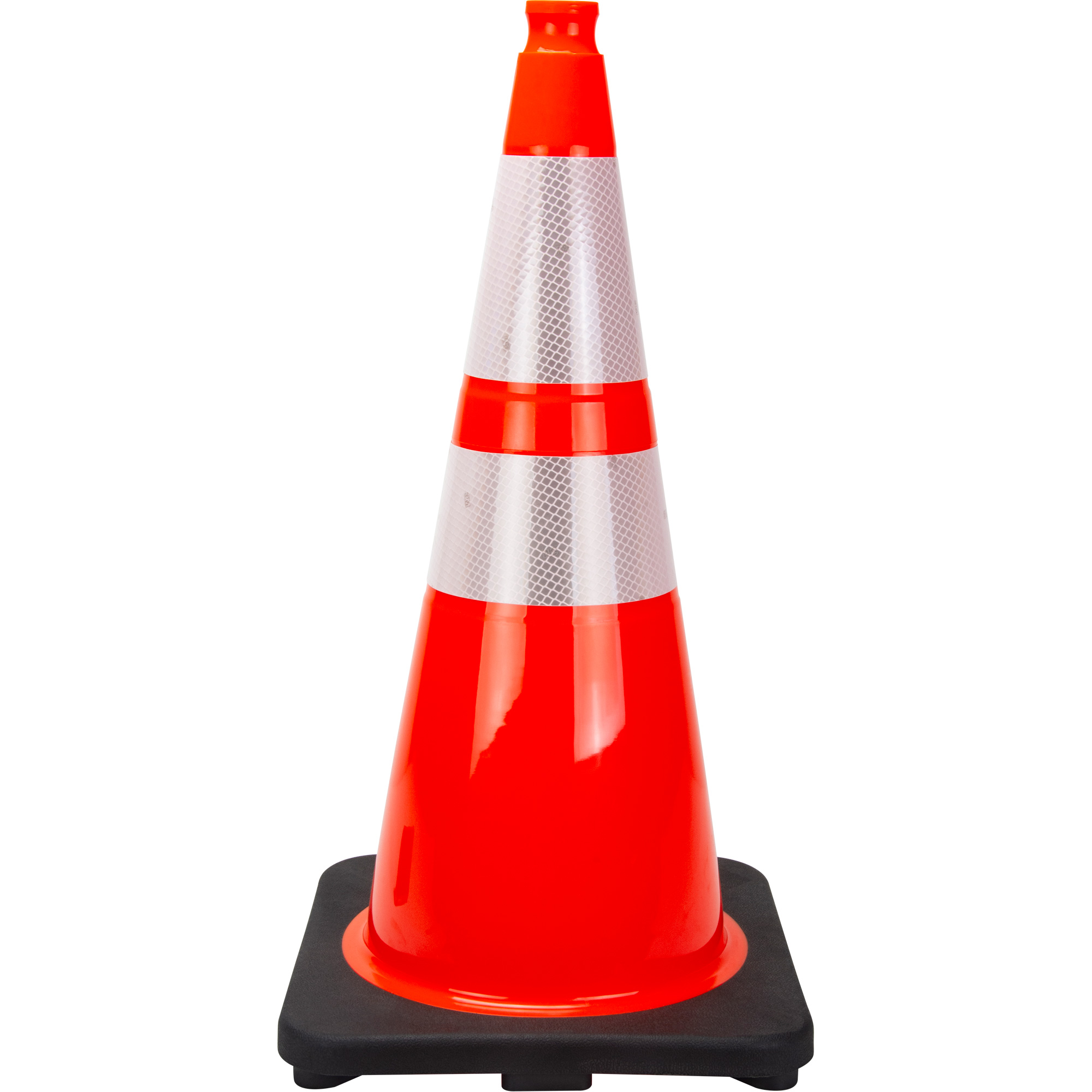28" Orange PVC Traffic Cone with 4" & 6" Reflective Collars