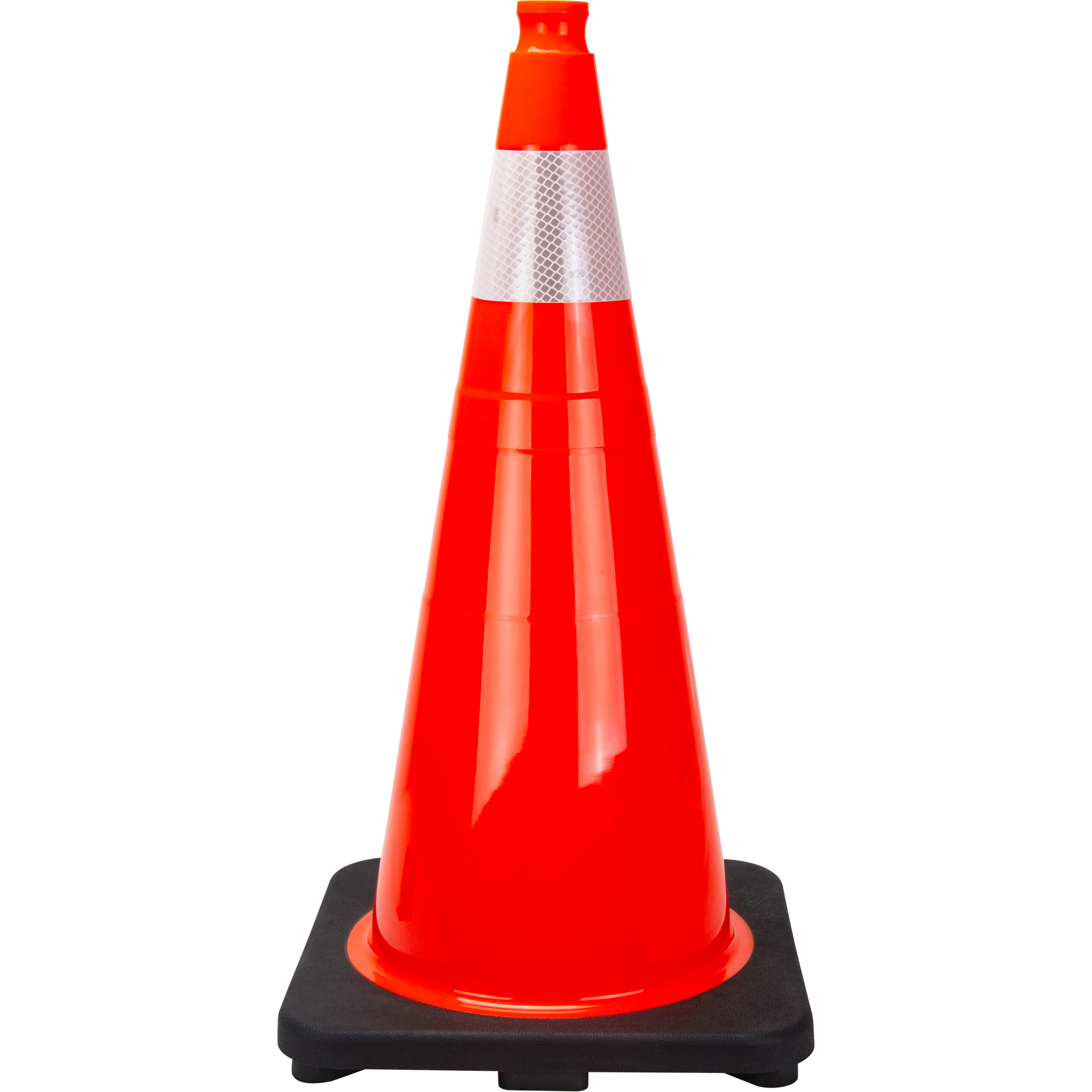 28" Orange PVC Traffic Cone with 4" Reflective Collar