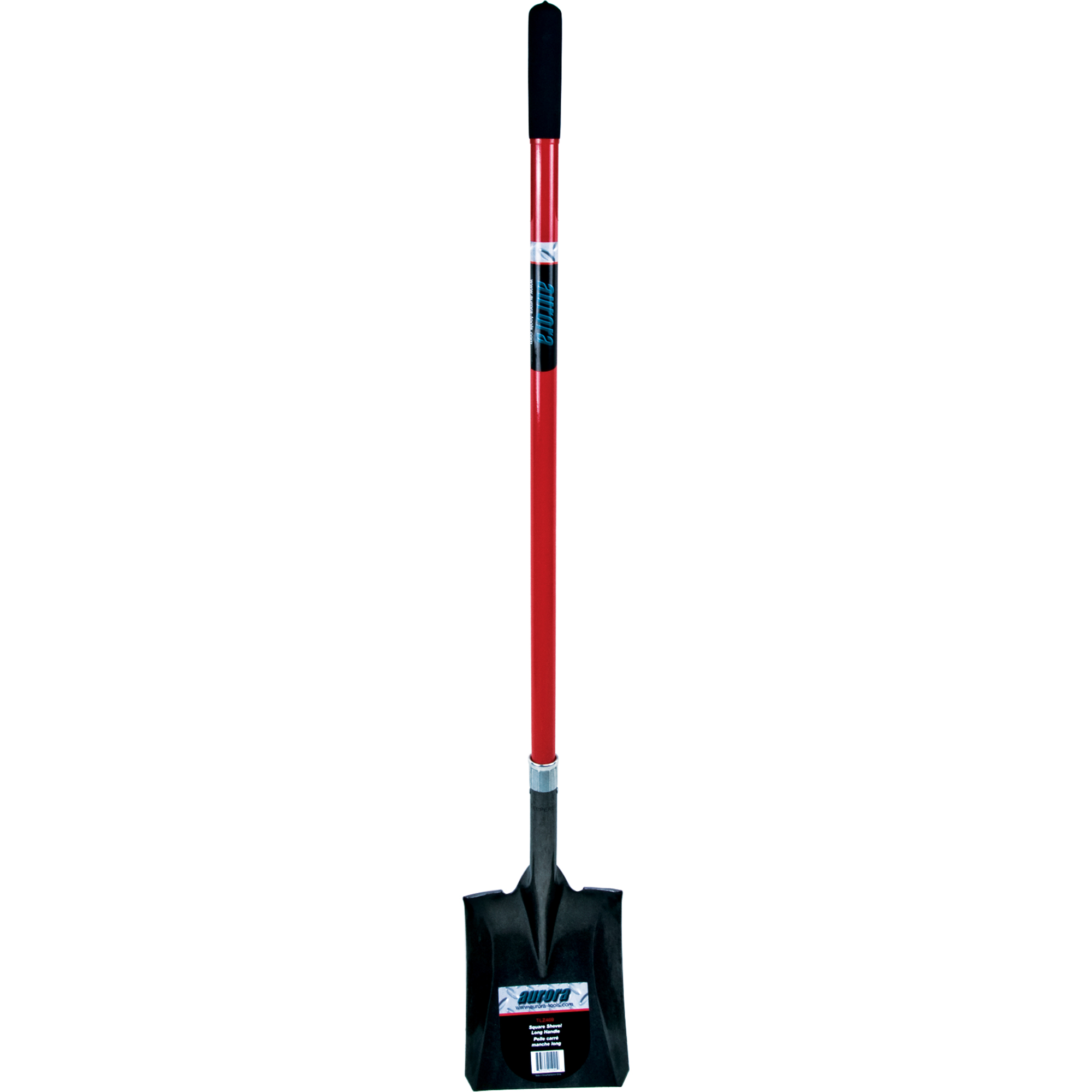 Heavy-Duty Square Shovel, 12-Gauge Carbon Steel, 47.5" Fibreglass