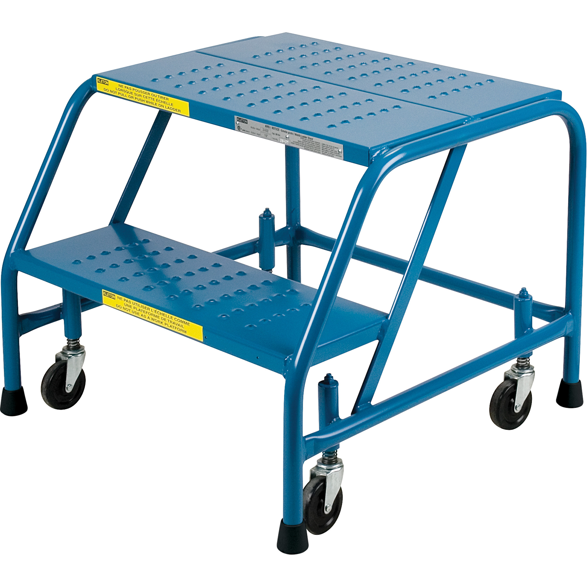 2-Step Rolling Ladder, 18" Width, 19" Platform, Steel