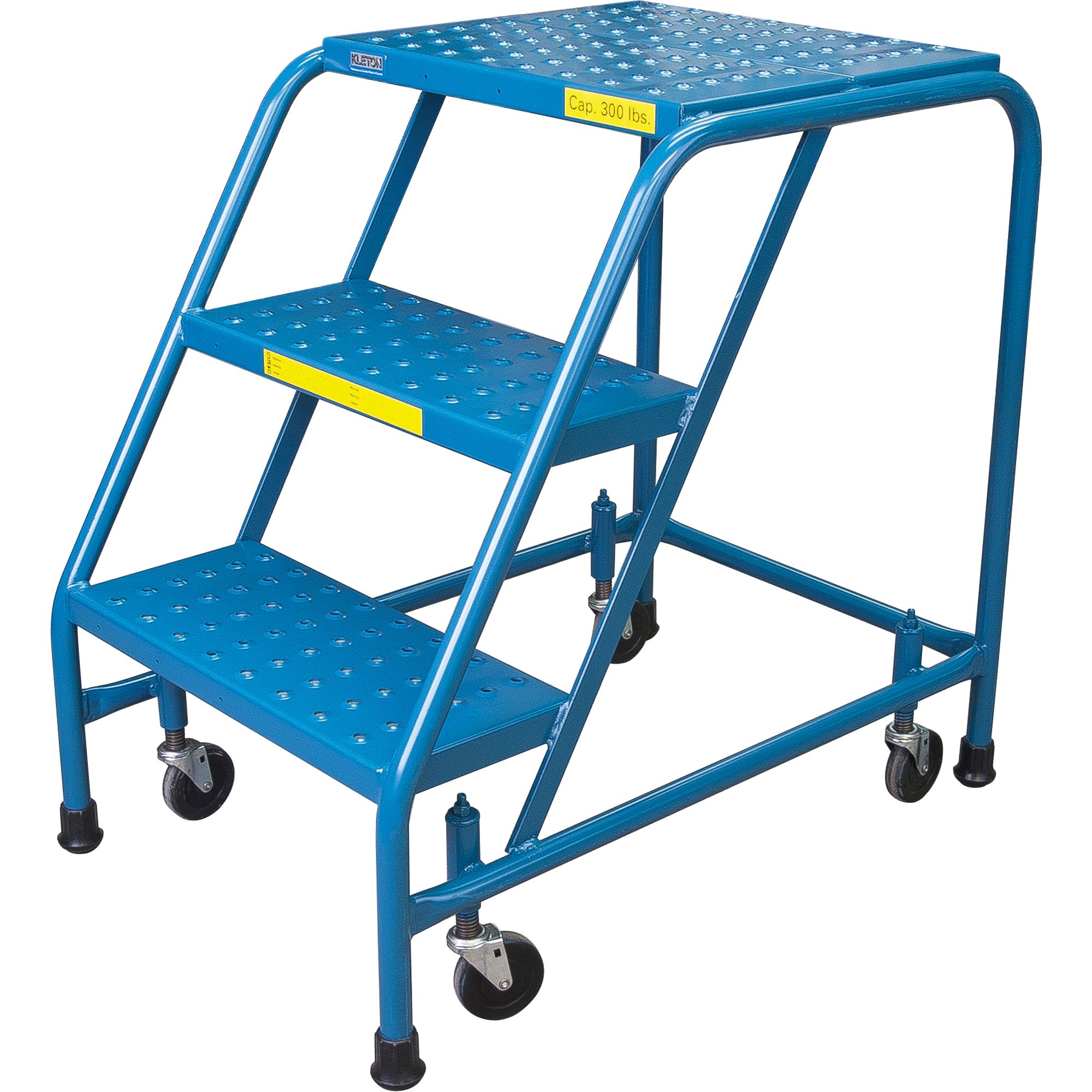 3-Step Rolling Steel Ladder, 18" Width, 28" Platform