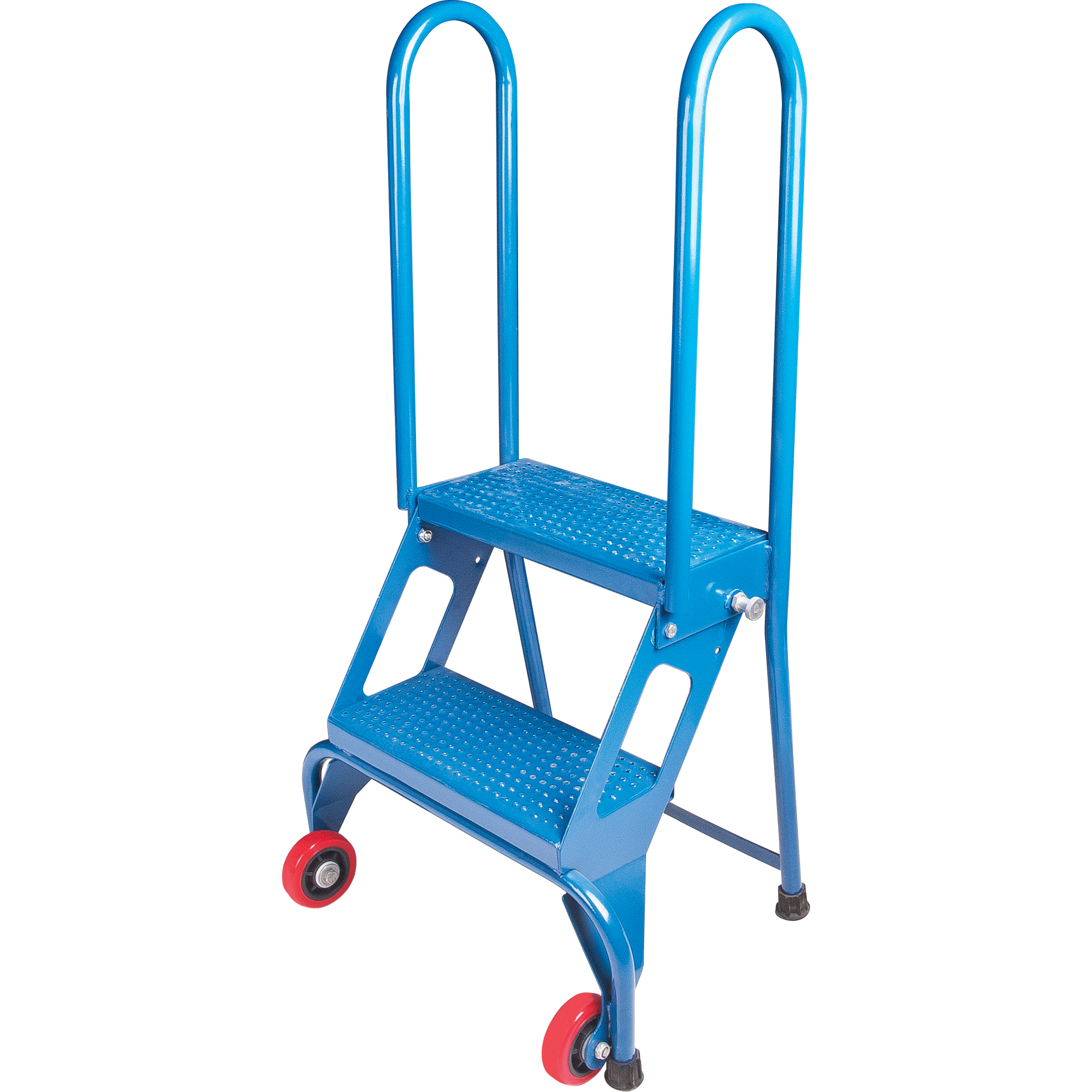 2-Step Portable Folding Ladder, 20" High, Perforated Steel