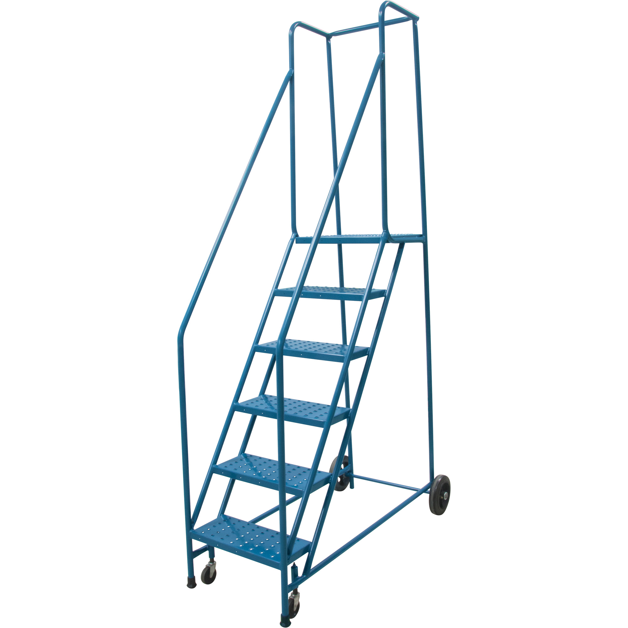 6-Step Rolling Steel Ladder, 18" Width, 55" Platform